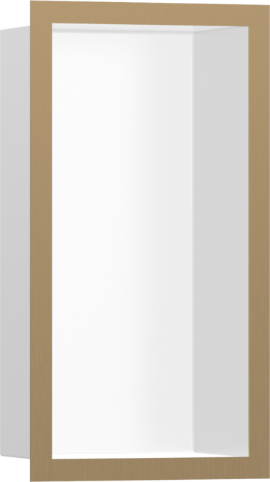 Hansgrohe XtraStoris Individual 30x15x10 Cm Mat Bronz Çerçeveli Mat Beyaz Duvar Nişi - 56096140 - Banyo Aksesuar Seti