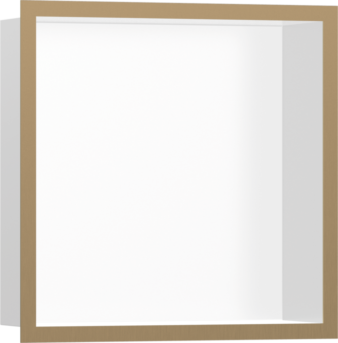 Hansgrohe XtraStoris Individual 30x30x10 Cm Mat Bronz Çerçeveli Mat Beyaz Duvar Nişi