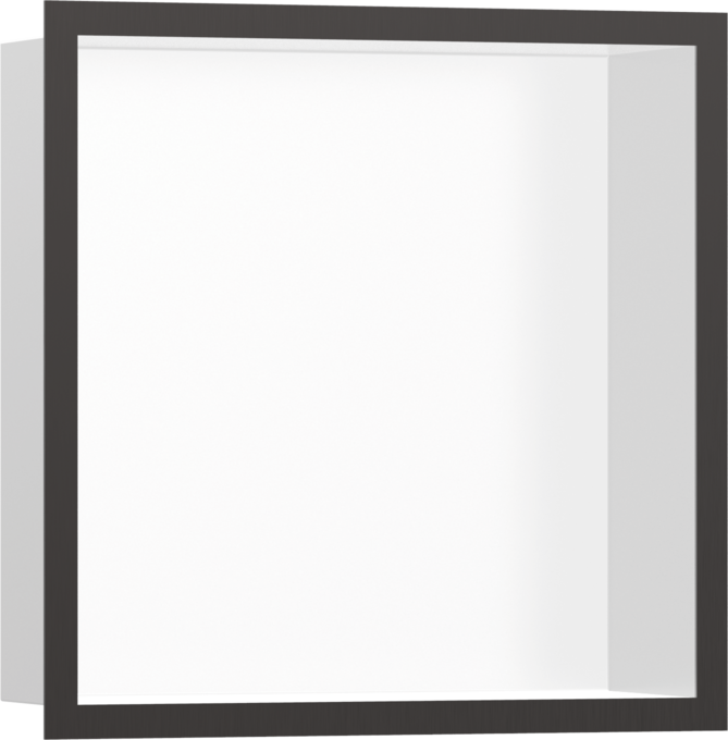 Hansgrohe XtraStoris Individual 30x30x10 Cm Mat Siyah Çerçeveli Mat Beyaz Duvar Nişi - 56099340 - Banyo Aksesuar Seti