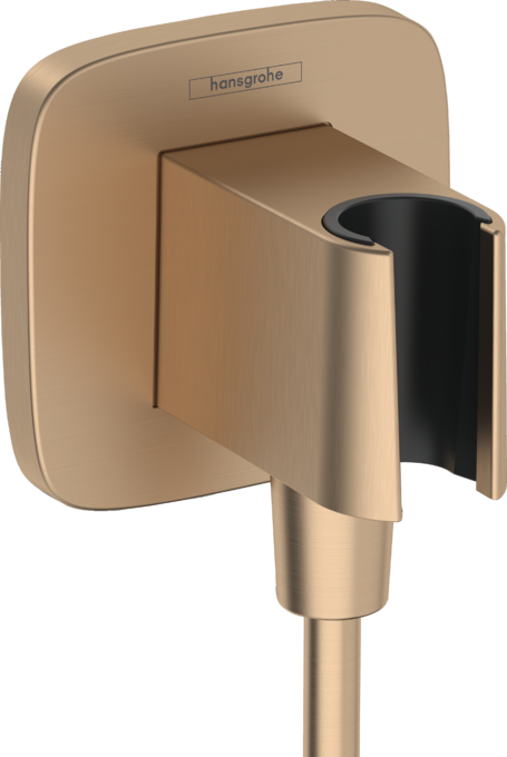 Hansgrohe FixFit Q Duş Askılı Mat Bronz Çıkış Dirseği - 26887140 - Duş Çıkış Dirseği