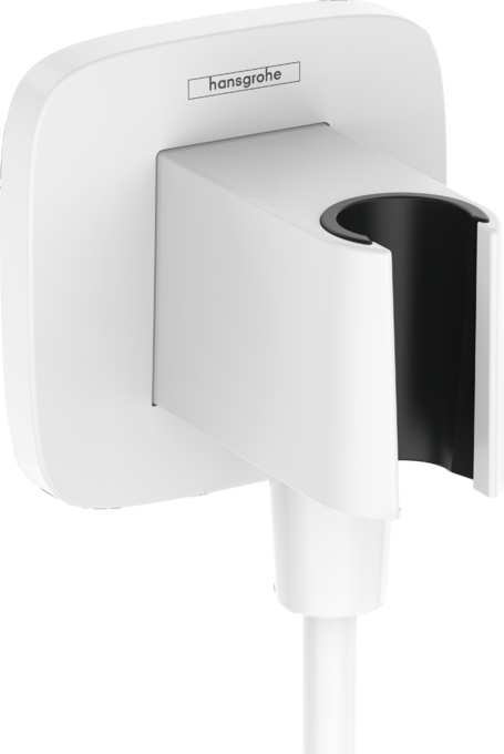 Hansgrohe FixFit Q Duş Askılı Satin Beyaz Çıkış Dirseği - 26887700 - Duş Çıkış Dirseği