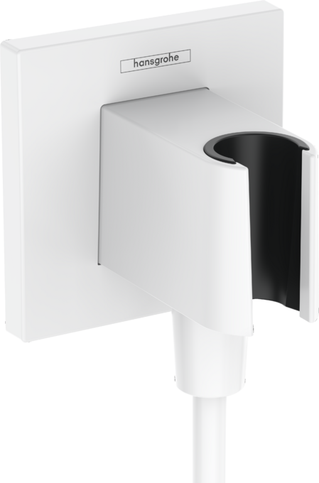 Hansgrohe FixFit E Satin Siyah Duş Askılı Çıkış Dirseği - 26889700 - Duş Çıkış Dirseği