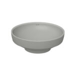 Vitra Water Jewels Çanak Lavabo Yuvarlak, Kompakt, 40x40 cm Armatür Deliksiz, Su Taşma Deliksiz, Mat Taş Gri - 4334B476-1361 - Çanak Lavabo