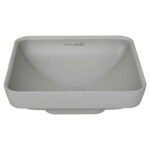 Vitra Water Jewels Çanak Lavabo Kare, Kompakt, 40x39 cm Armatür Deliksiz, Su Taşma Deliksiz, Mat Taş Gri - 4441B476-1361 - Çanak Lavabo