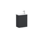 VitrA Root Classic Lavabo Dolabı, 45 cm, Bir Kapaklı, Dar, Köşeli Lavabo, Mat Grafit, Sol - 68607 - Banyo Alt Modülleri - 2