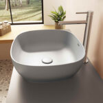 Vitra Outline Çanak Lavabo Dikdörtgen, 45x41 cm Armatür Deliksiz, Su Taşma Deliksiz, Clean, Mat Taş Gri - 5994B476-0016 - Çanak Lavabo - 2