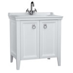 VitrA Valarte Lavabo Dolabı, 80 cm, İki Kapaklı, Etajerli Lavabolu, Mat Beyaz - 62153 - Banyo Alt Modülleri