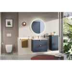 VitrA Root Groove Lavabo Dolabı, 80 cm, İki Çekmeceli, Dar, Yuvarlak Lavabo, Mat Lacivert - 69259 - Banyo Alt Modülleri - 4