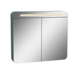 VitrA Sento Dolaplı Ayna, 80 cm, İki Kapaklı, Aydınlatmalı, Mat Fiyord Yeşili - 65889 - Banyo Üst Modülleri