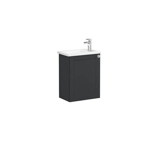 68607_01_8e202fa4252d12b53e8c334d11e5724b29919bd8-2.jpg VitrA Root Classic Lavabo Dolabı, 45 cm, Bir Kapaklı, Dar, Köşeli Lavabo, Mat Grafit, Sol - 68607 - Banyo Alt Modülleri - 1