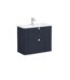 VitrA Root Groove Lavabo Dolabı, 80 cm, İki Çekmeceli, Dar, Yuvarlak Lavabo, Mat Lacivert - 69259 - Banyo Alt Modülleri