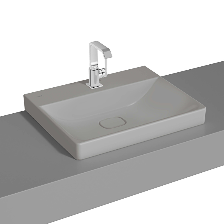 Vitra Metropole Çanak Lavabo, Dikdörtgen, 60x47 cm, Clean, Mat Taş Gri