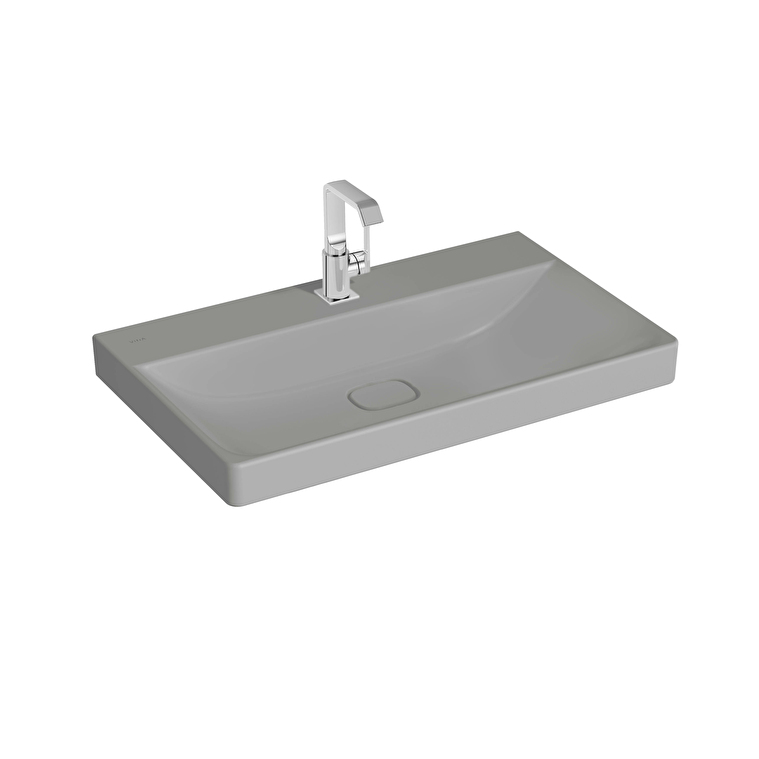 Vitra Metropole Lavabo, Dikdörtgen, 80x47 cm, Clean, Mat Taş Gri - 7527B476-0041 - Standart Lavabo