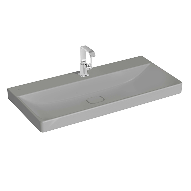Vitra Metropole Lavabo, 100x47 cm, Clean, Mat Taş Gri - 7529B476-0041 - Standart Lavabo