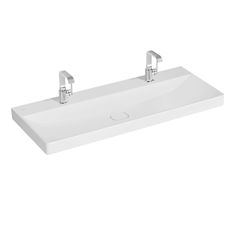 Vitra Metropole Lavabo, 120x47 cm, çift Clean, Mat Beyaz - 7530B401-0041 - Standart Lavabo