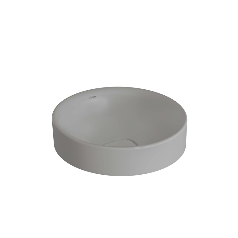 Vitra Metropole Çanak Lavabo Yuvarlak, 40x40 cm Armatür Deliksiz, Su Taşma Deliksiz, Mat Taş Gri