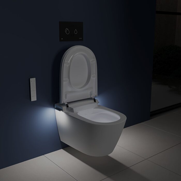 Vitra V-Care 3 Prime Akıllı Asma Klozet Vortex, 60 cm, Temassız, Beyaz - 7777B403-6399 - Akıllı Klozet, Asma Klozet - 37