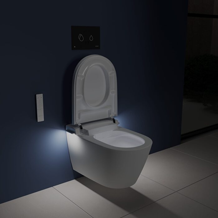 Vitra V-Care 3 Prime Akıllı Asma Klozet Vortex, 60 cm, Temassız, Beyaz - 7777B403-6399 - Akıllı Klozet, Asma Klozet - 51