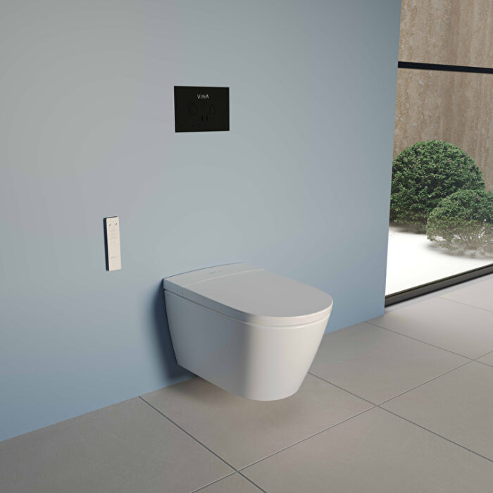 7777_basic_2-1.jpg Vitra V-Care 3 Base Akıllı Asma Klozet Vortex, 60 cm, Temassız, Beyaz - 7777B403-6377 - Akıllı Klozet, Asma Klozet - 2