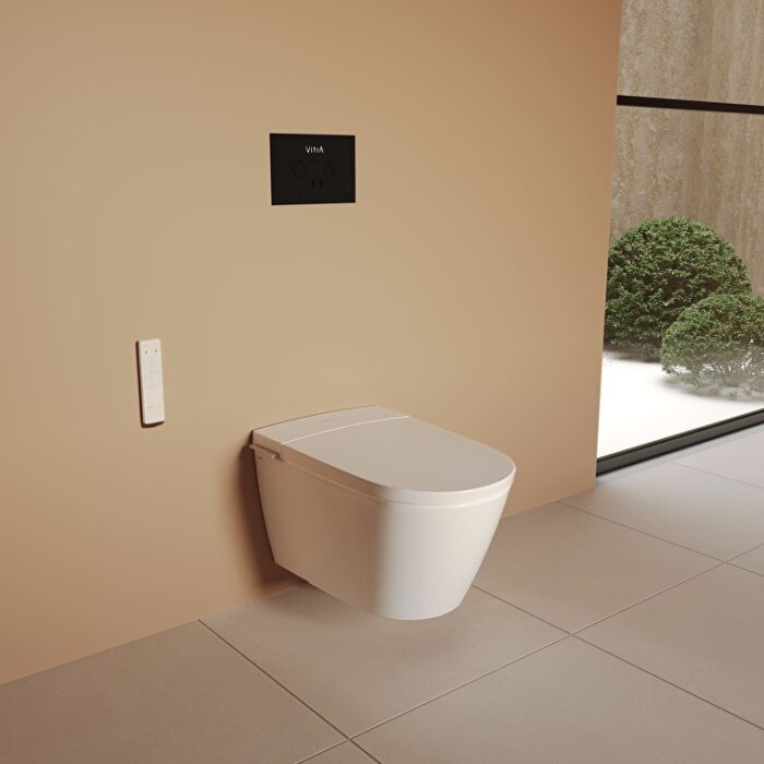 Vitra V-Care 3 Prime Akıllı Asma Klozet Vortex, 60 cm, Temassız, Beyaz - 7777B403-6399 - Akıllı Klozet, Asma Klozet - 8
