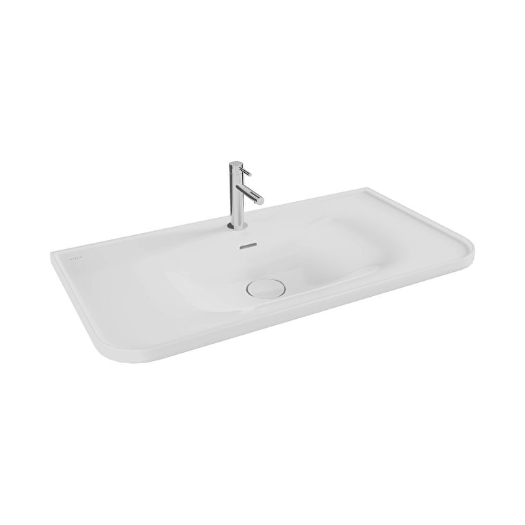 Vitra Gala Etajerli Lavabo Yuvarlak, 100 cm, Beyaz - 7920B403-2280 - Etajerli Lavabo