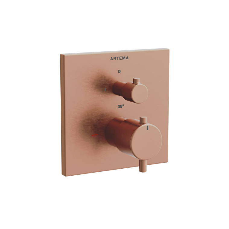 Vitra V-Box Ankastre Termostatik Banyo Bataryası (V-Box, Sıva Üstü Grubu), Fırçalı Bakır