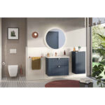VitrA Root Groove Lavabo Dolabı, 80 cm, İki Çekmeceli, Dar, Yuvarlak Lavabo, Mat Lacivert - 69259 - Banyo Alt Modülleri - 3