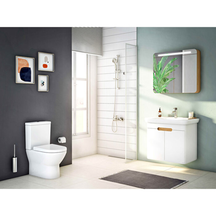 VitrA Sento Dolaplı Ayna, 80 cm, İki Kapaklı, Aydınlatmalı, Mat Fiyord Yeşili - 65889 - Banyo Üst Modülleri - 4