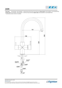 ECA Icon Çift Akışlı (Dual Flow) Eviye Bataryası, Krom - 102118138 - Arıtmalı Mutfak Eviye Bataryaları, Mutfak Eviye Bataryaları - 1