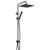ECA Life Teleskobik Kolonlu Duş Sistemi 300X300 - Pvc Spiralli, Mat Siyah - 102158079C1 - Duş Setleri, Yağmur Duş Sistemleri