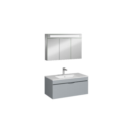 Isvea Roya Lavabo Ünitesi, Tek Çekmeceli, 90 cm, Açık Gri - 21RYS928090I - Banyo Dolapları