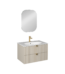 Isvea Infinity Lavabo Ünitesi, 80 cm, Krem, İnoks Kulplu - 21IFS712093I - Banyo Dolabı Takımı
