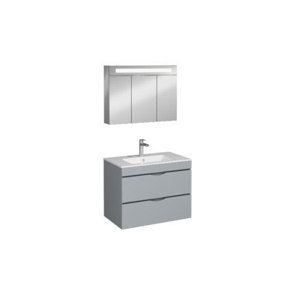 Isvea Roya Lavabo Ünitesi, Çift Çekmeceli, 80 cm, Açık Gri - 21RYS918080I - Banyo Dolapları