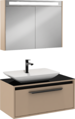 Isvea Bella Lavabo Ünitesi, 90 cm, Cappucino, Beyaz Lavabolu - 24BLS372090I - Banyo Dolapları