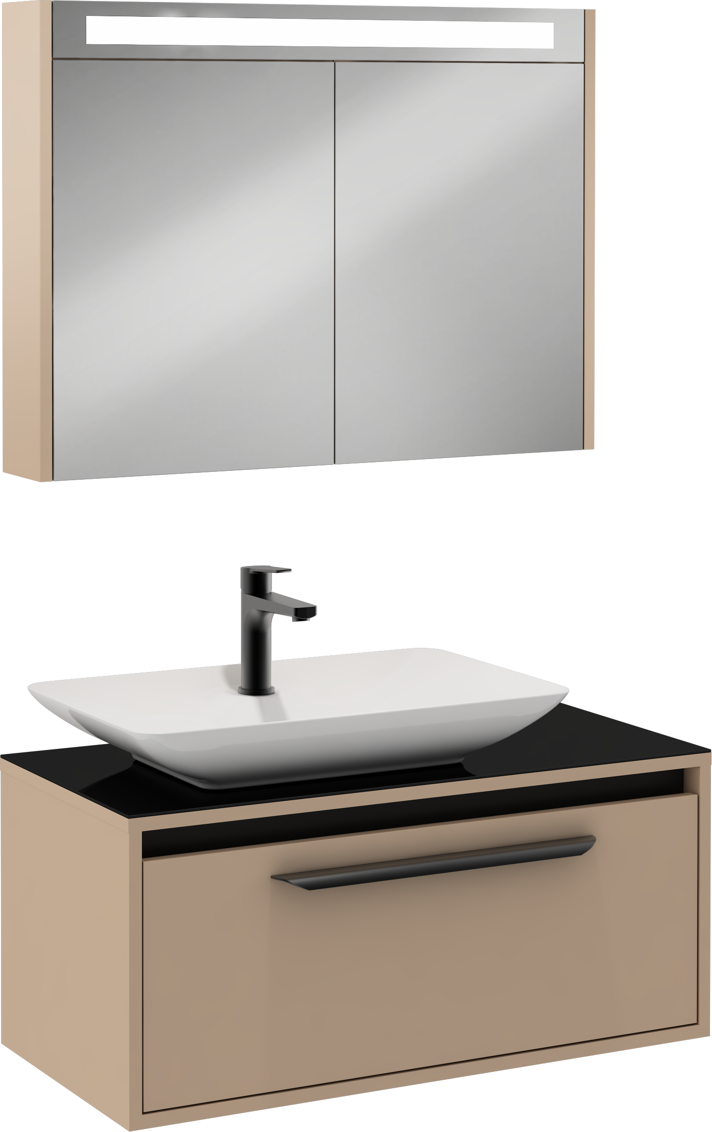 2c0c8ae0-77f1-40a0-badf-99554fb930bc.png Isvea Bella Lavabo Ünitesi, 90 cm, Cappucino, Beyaz Lavabolu - 24BLS372090I - Banyo Dolapları