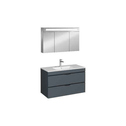 Isvea Roya Lavabo Ünitesi, Çift Çekmeceli, 120 cm, Antrasit - 21RYS917120I - Banyo Dolapları
