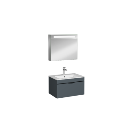 Isvea Roya Lavabo Ünitesi, Tek Çekmeceli, 70 cm, Antrasit - 21RYS927070I - Banyo Dolapları