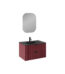 Isvea Infinity Lavabo Ünitesi, 80 cm, Yakut Kırmızı, Siyah Lavabolu - 21IFS776080I - Banyo Dolabı Takımı