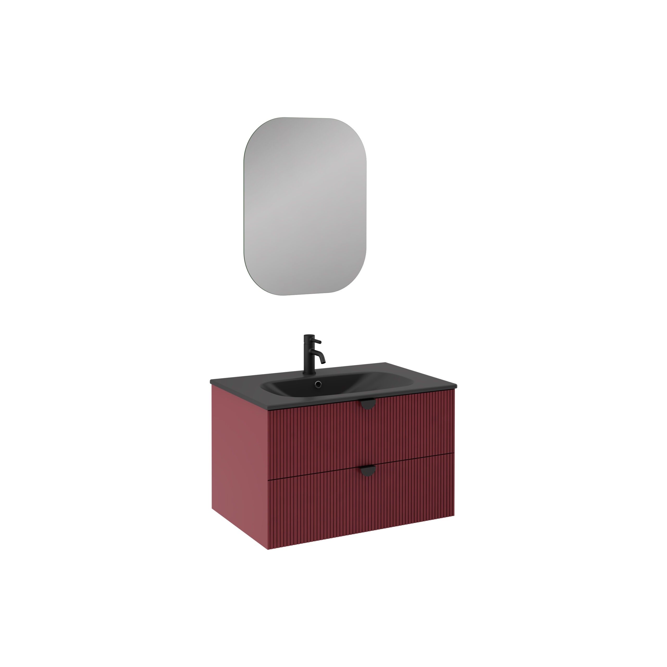 323f9931-d528-43b3-bfee-2ddb3c6e9558.jpg Isvea Infinity Lavabo Ünitesi, 80 cm, Yakut Kırmızı, Siyah Lavabolu - 21IFS776080I - Banyo Dolapları