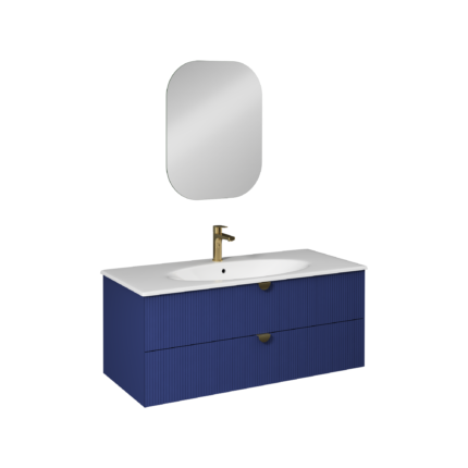 Isvea Infinity Lavabo Ünitesi, 120 cm, Gece Mavisi, İnoks Kulplu - 21IFS772133I - Banyo Dolapları