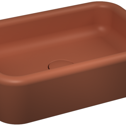 Isvea Curvo Tezgah Üstü Lavabo 60 cm, Terracotta - 10CR67060-2U - Çanak Lavabo, Tezgah Üstü Lavabo
