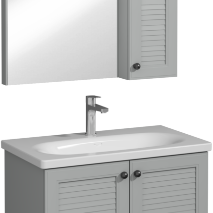 Isvea Mergo Lavabo Ünitesi, 80 cm, Açık Gri - 24MGS229080I - Banyo Dolapları