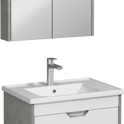 Isvea Pavıa Lavabo Ünitesi, 65 cm, Beyaz - Retro Gümüş - 24PNS441066I - Banyo Dolapları