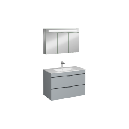 Isvea Roya Lavabo Ünitesi, Çift Çekmeceli, 90 cm, Açık Gri - 21RYS918090I - Banyo Dolapları