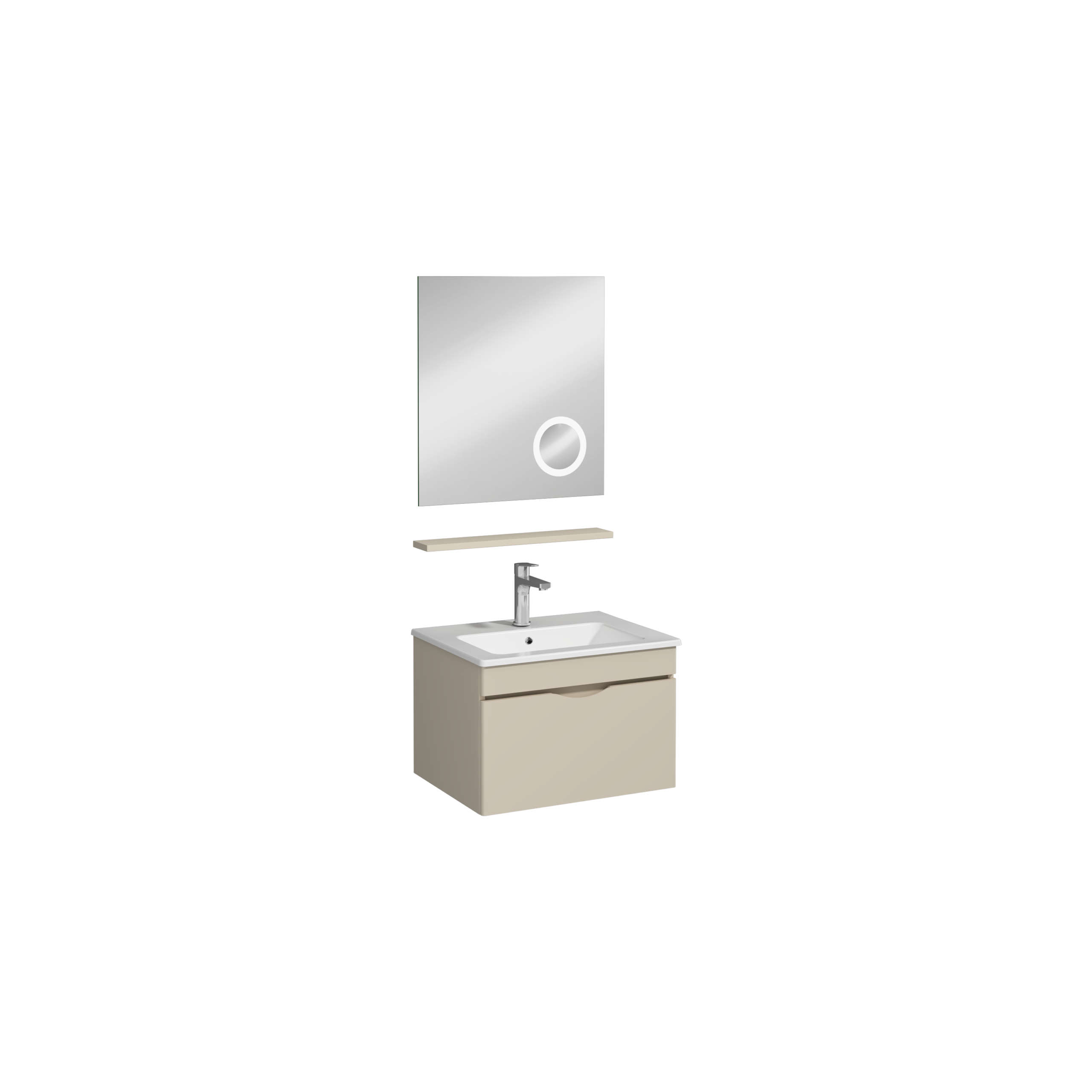5d29ba33-547e-4e07-9889-4b8f1ab59707.png Isvea Roya Lavabo Ünitesi, Tek Çekmeceli, 60 cm, Kum Beji - 21RYS926060I - Banyo Dolapları