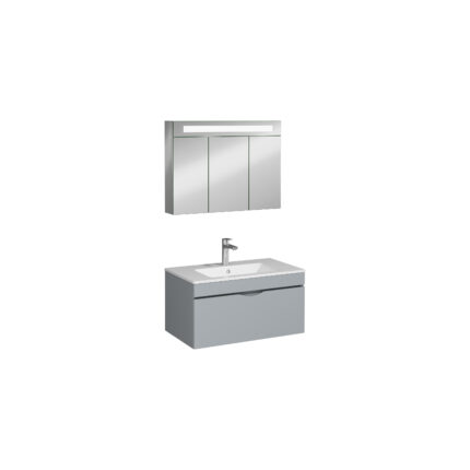Isvea Roya Lavabo Ünitesi, Tek Çekmeceli, 80 cm, Açık Gri - 21RYS928080I - Banyo Dolapları