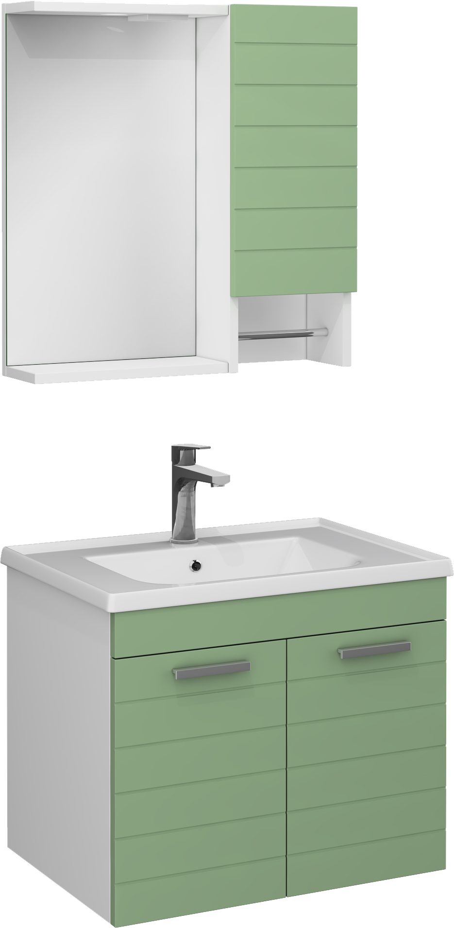 6255f53c-9172-49ab-8532-ef59c1e93002.png Isvea Platon Lavabo Ünitesi, 65 cm, Beyaz - Yeşil - 27PTS023065I - Banyo Dolabı Takımı