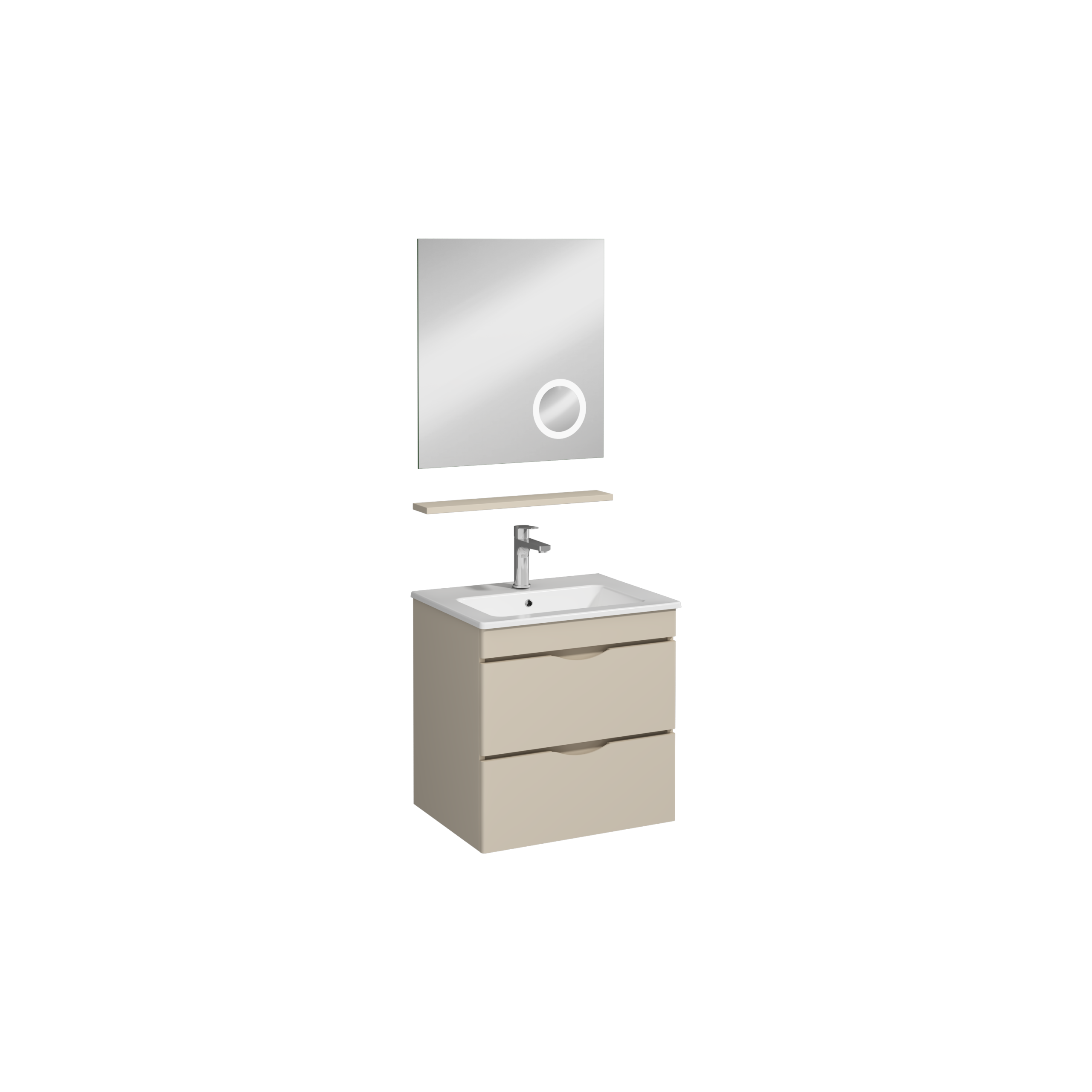 6401ca68-a7a0-484d-98d4-47f9209233b8.png Isvea Roya Lavabo Ünitesi, Çift Çekmeceli, 60 cm, Kum Beji - 21RYS916060I - Banyo Dolapları