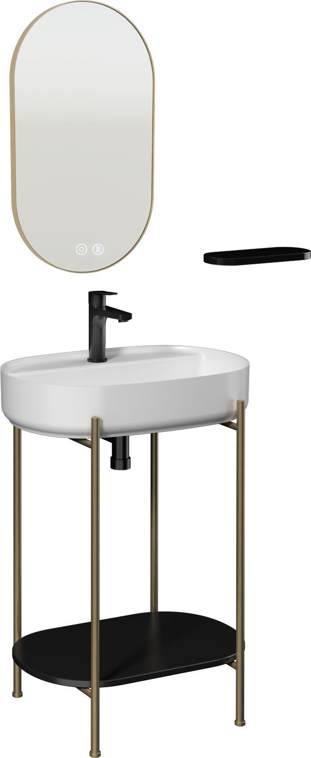 6746a0f4-da45-449d-9298-1f23fab02bf2.png Isvea Puno Art Metal Profil Lavabo Ünitesi, 60 cm, Beyaz Lavabolu - 29PNS008060I - Banyo Alt Modülleri, Ayaklı Lavabo - 1