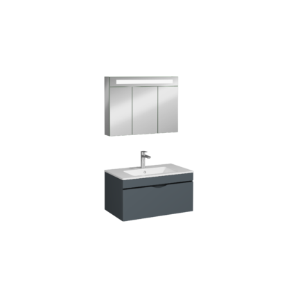 Isvea Roya Lavabo Ünitesi, Tek Çekmeceli, 80 cm, Antrasit - 21RYS927080I - Banyo Dolapları